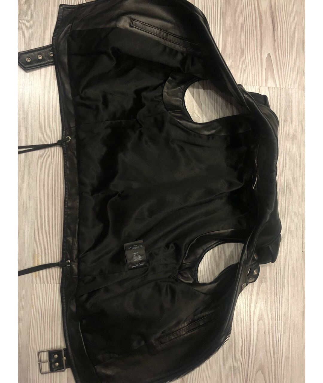 SAINT LAURENT Черный кожаный жилет, фото 6