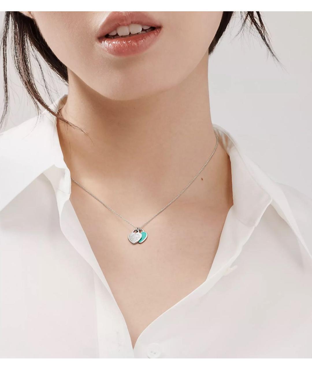 TIFFANY&CO Бирюзовое серебряное колье, фото 6