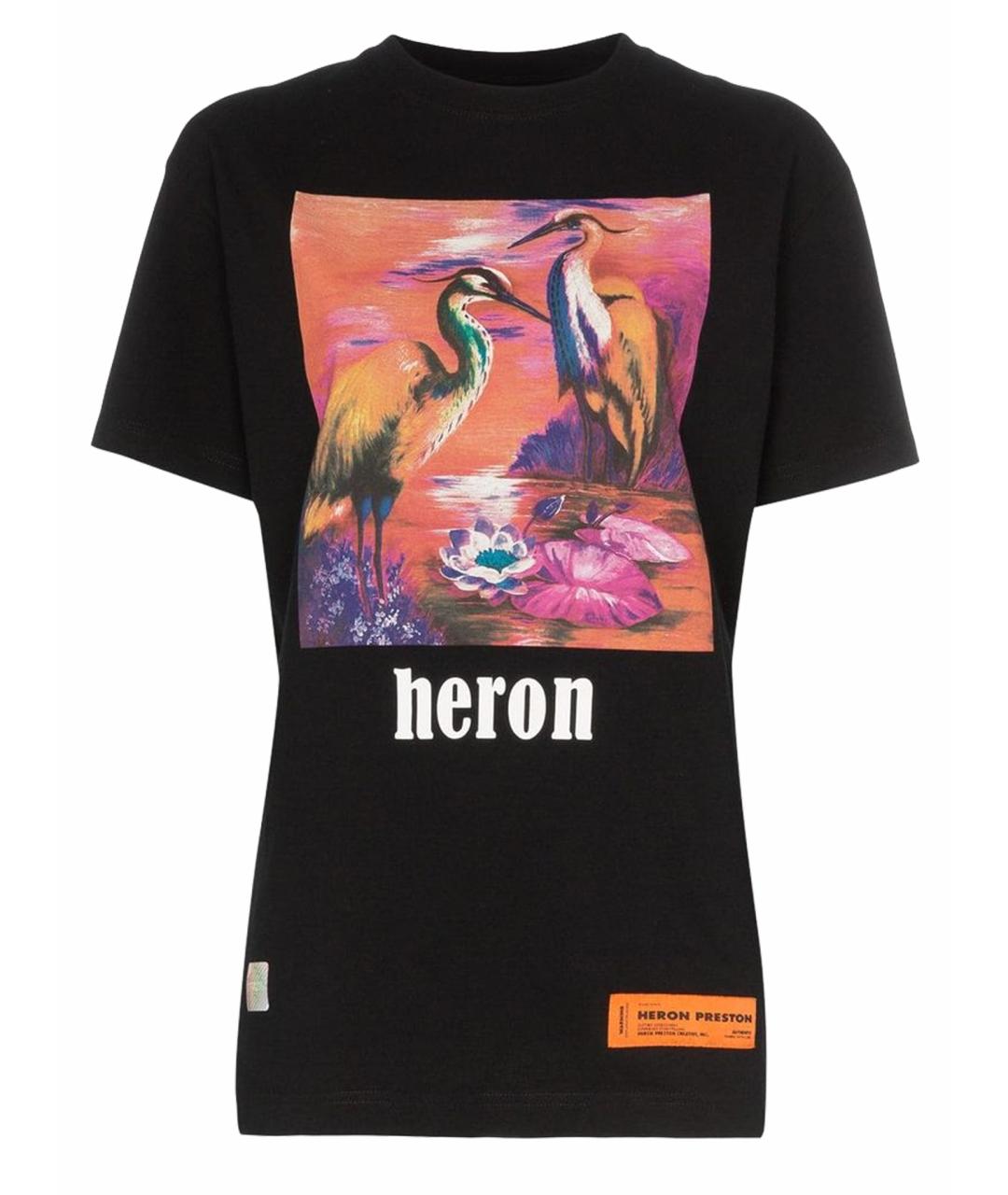 HERON PRESTON Черная хлопковая футболка, фото 1