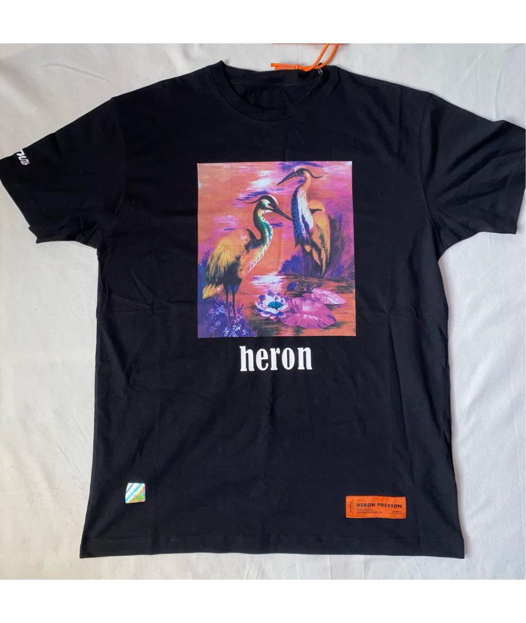 HERON PRESTON Черная хлопковая футболка, фото 9