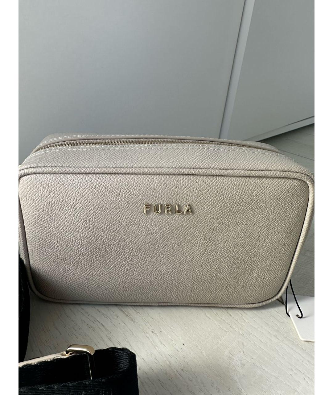 FURLA Бежевая кожаная сумка через плечо, фото 2