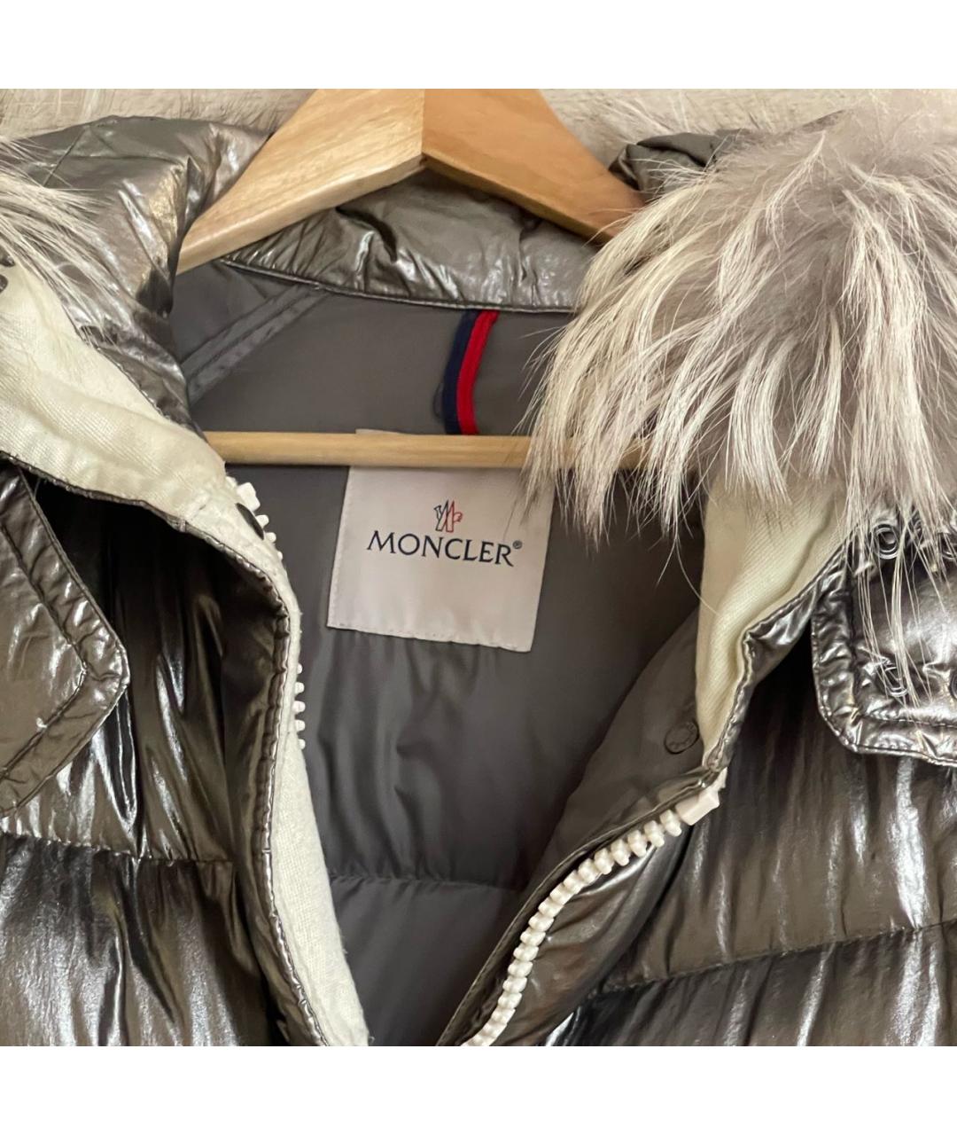 MONCLER Серебрянный пуховик, фото 3