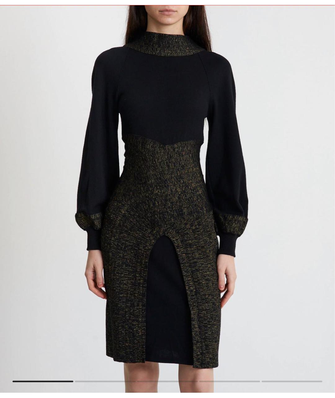 CHANEL Черное шерстяное повседневное платье, фото 2