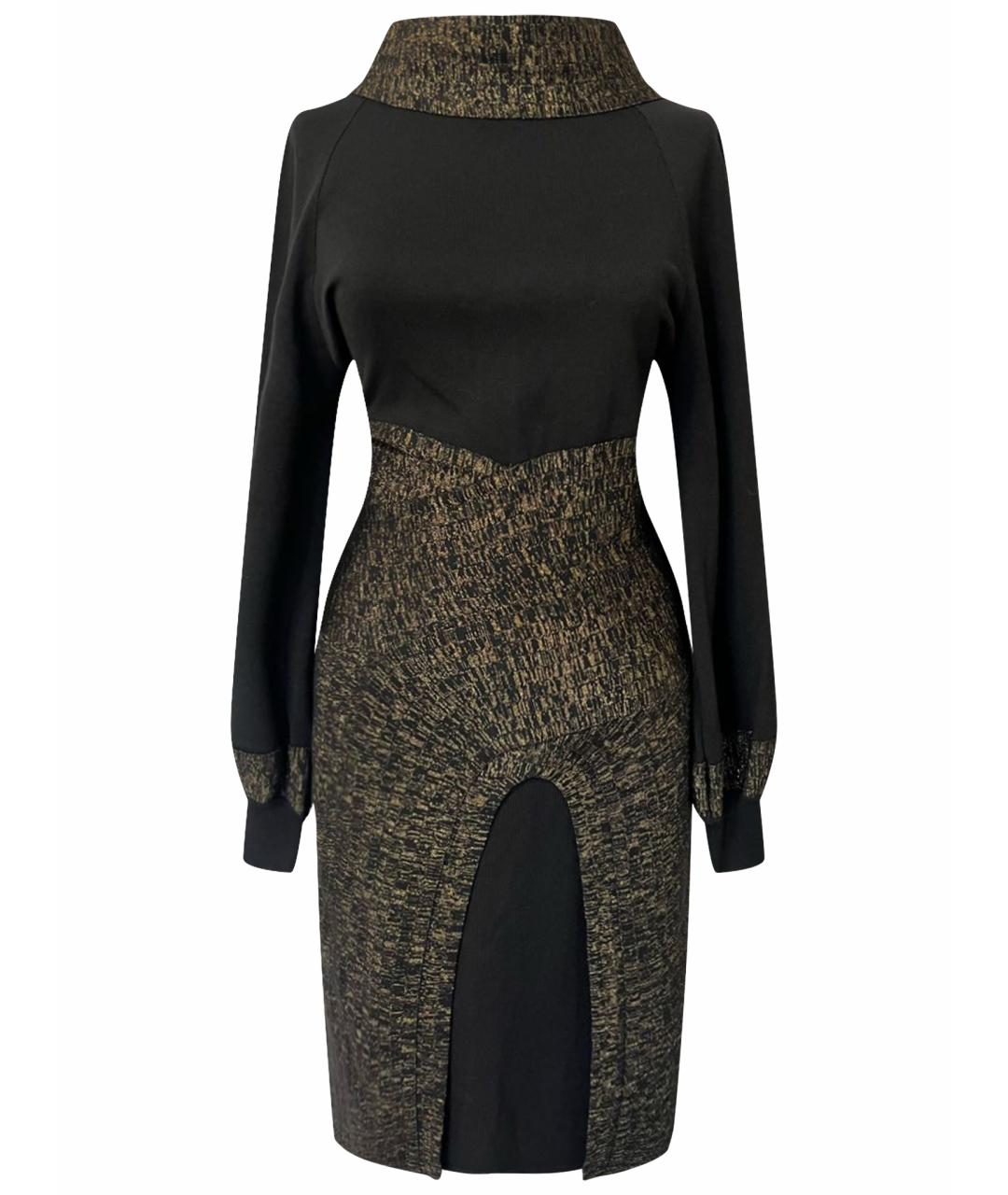 CHANEL Черное шерстяное повседневное платье, фото 1