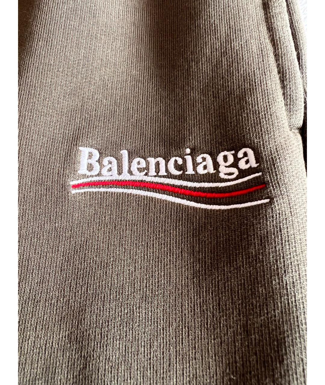 BALENCIAGA Зеленые хлопковые прямые брюки, фото 5