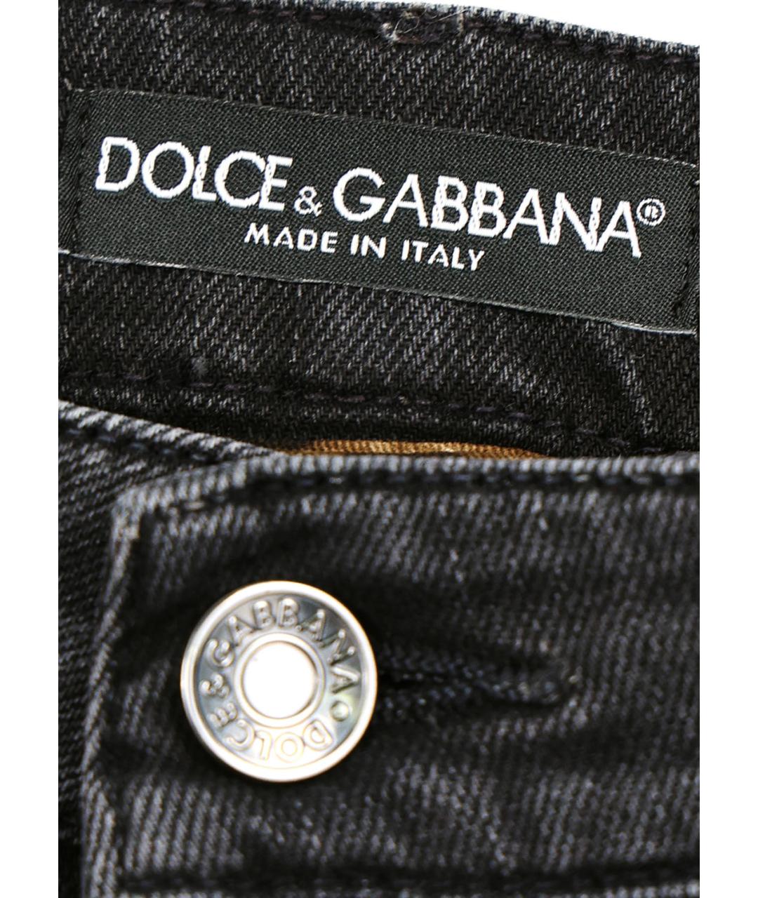 DOLCE&GABBANA Черные хлопко-эластановые джинсы слим, фото 3