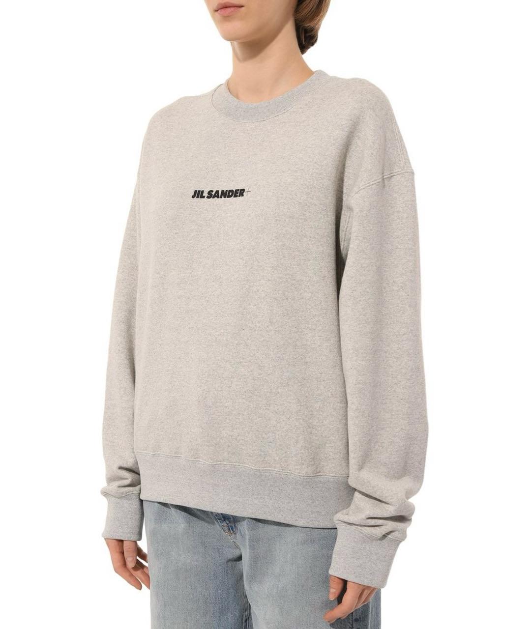JIL SANDER Серый хлопковый джемпер / свитер, фото 2
