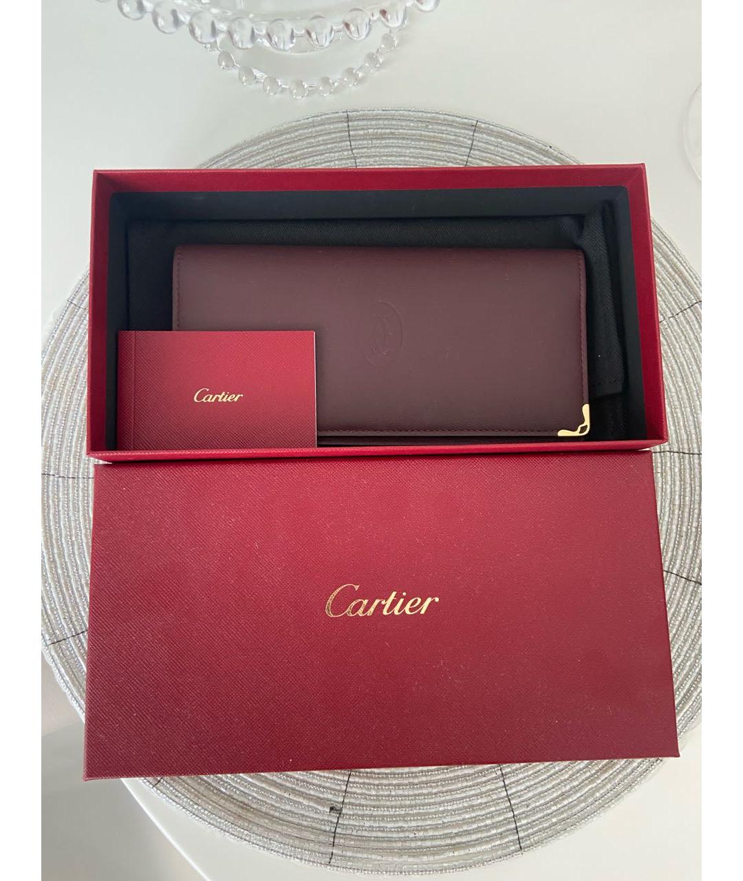 CARTIER Бордовый кошелек из экзотической кожи, фото 7