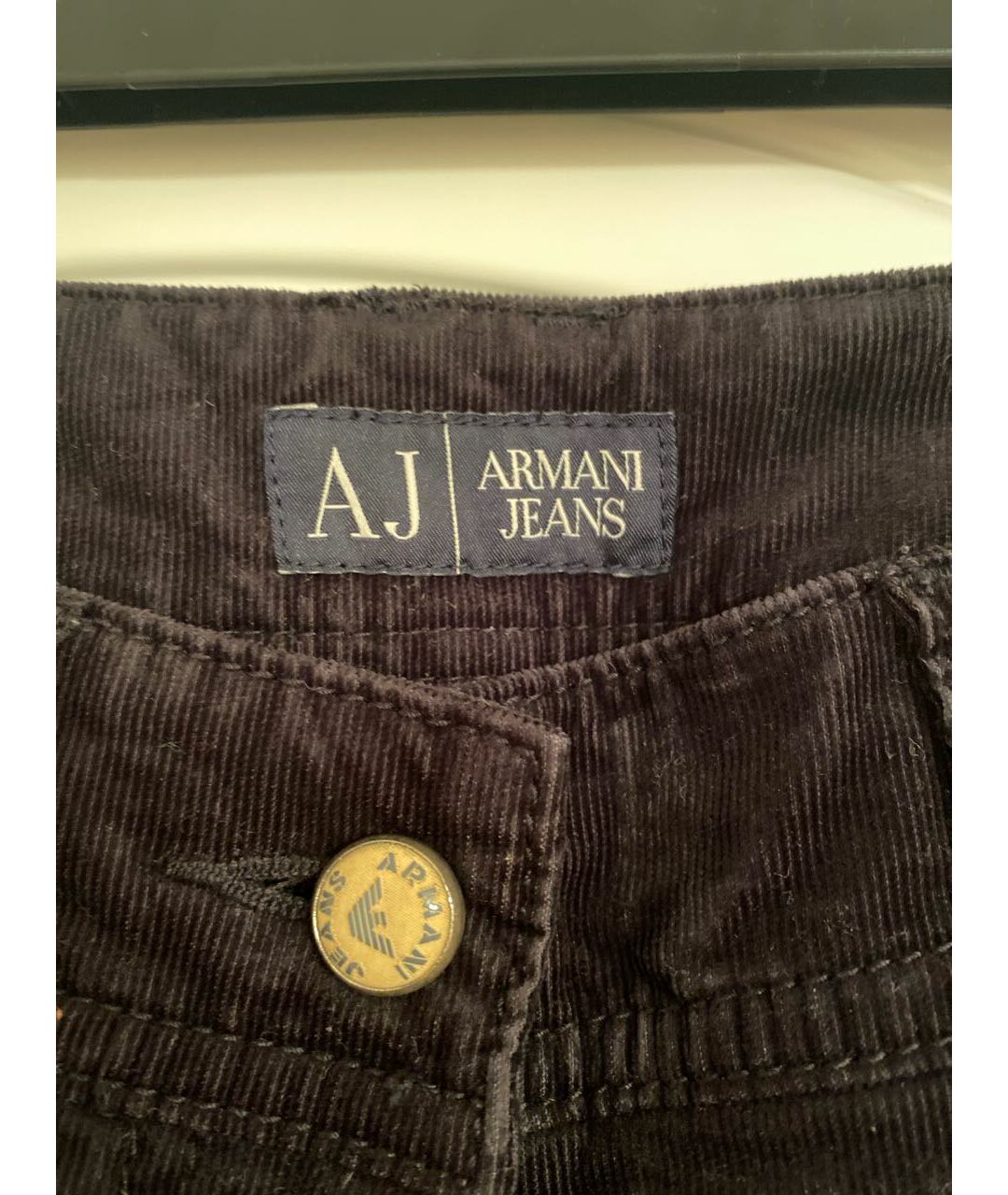 ARMANI JEANS Черные хлопко-эластановые прямые брюки, фото 4