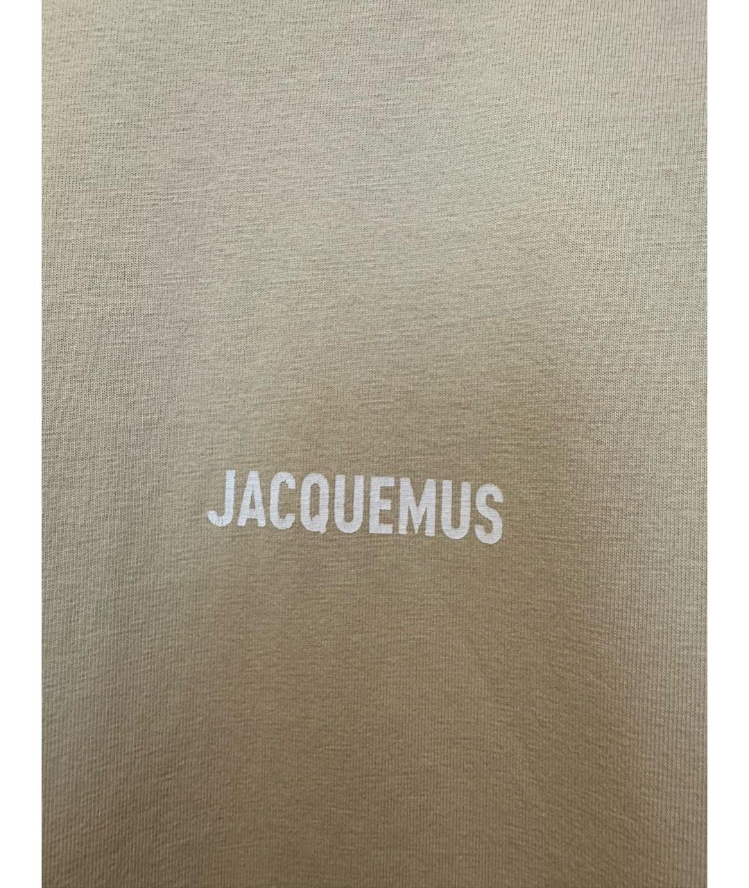 JACQUEMUS Бежевая хлопковая футболка, фото 4