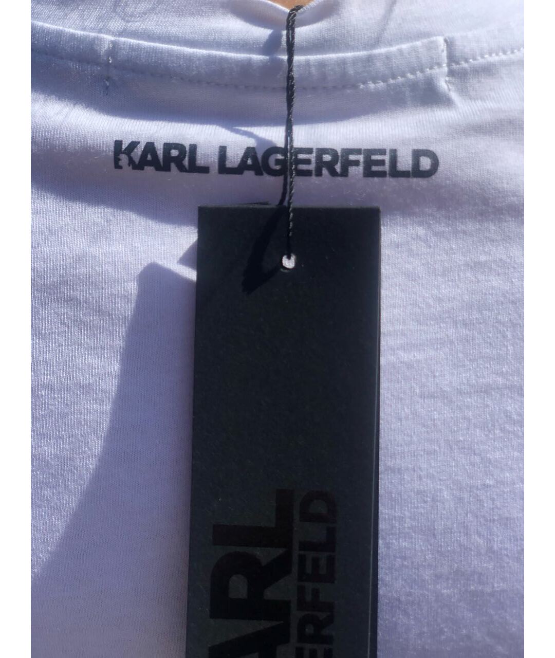 KARL LAGERFELD Серая хлопковая футболка, фото 5
