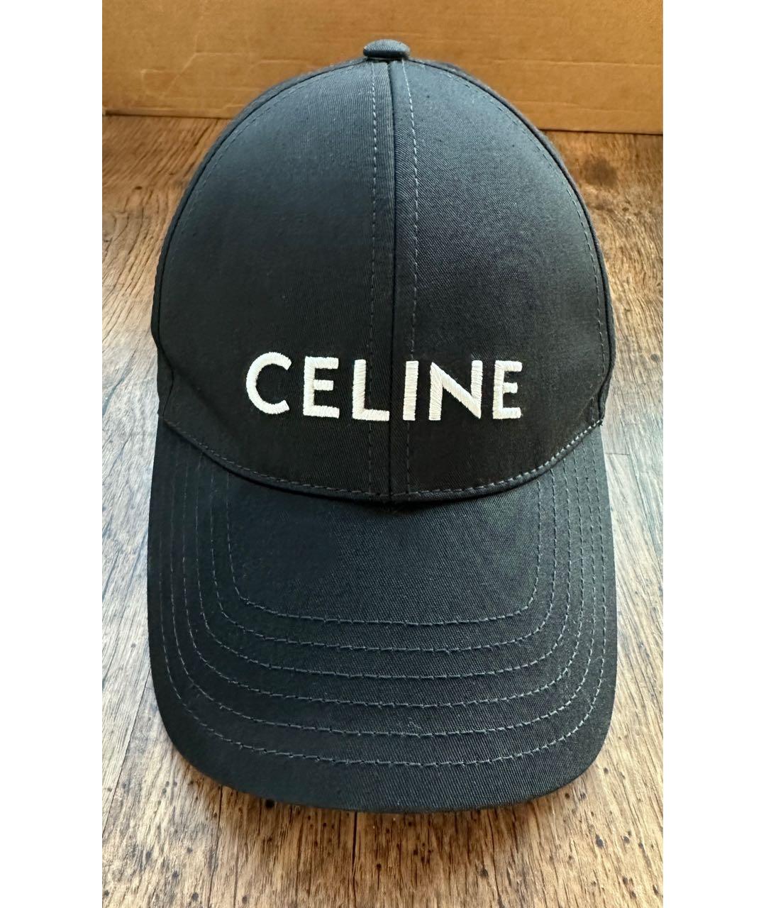 CELINE Черная хлопковая кепка, фото 5