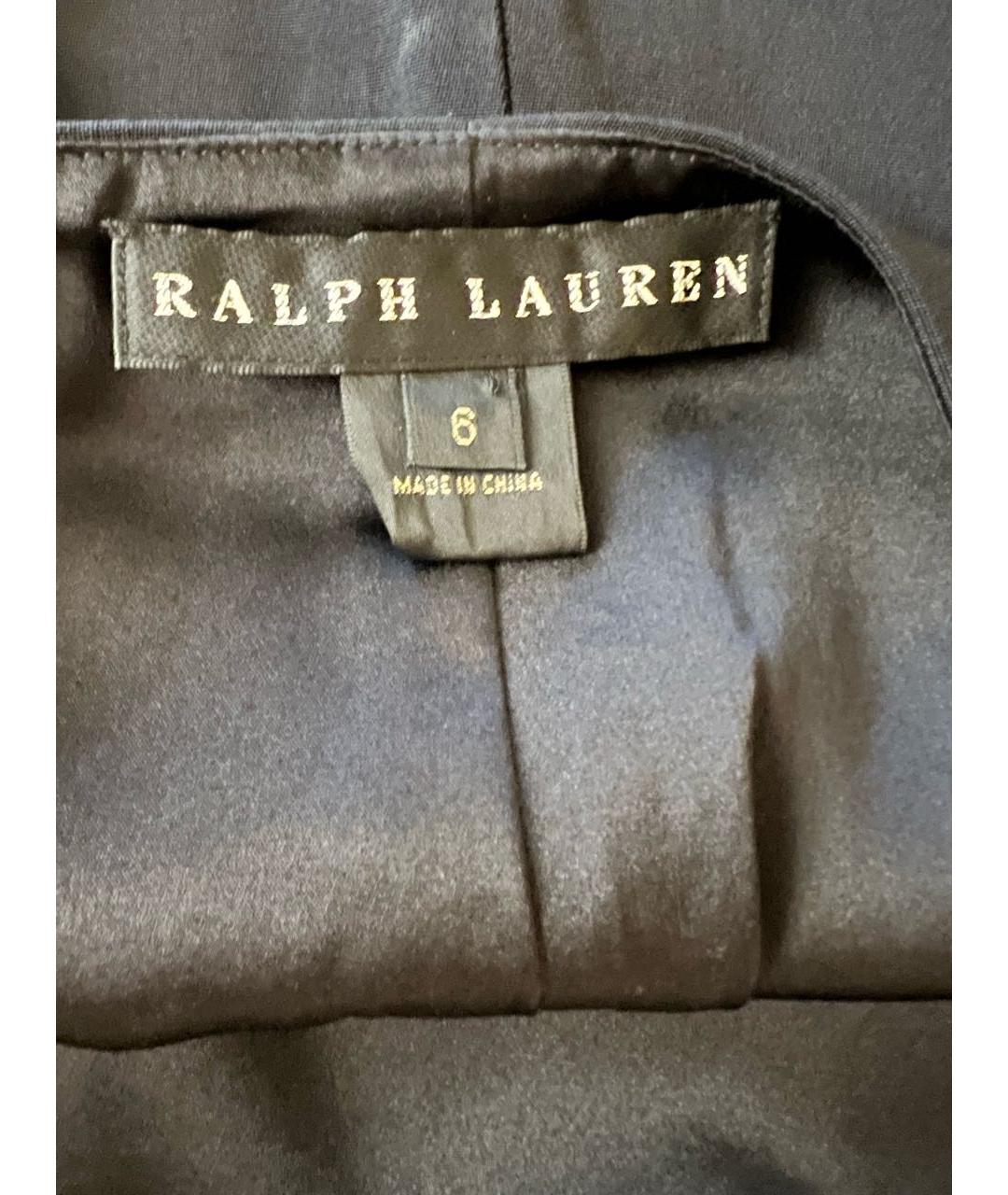 RALPH LAUREN Черная шелковая юбка миди, фото 4