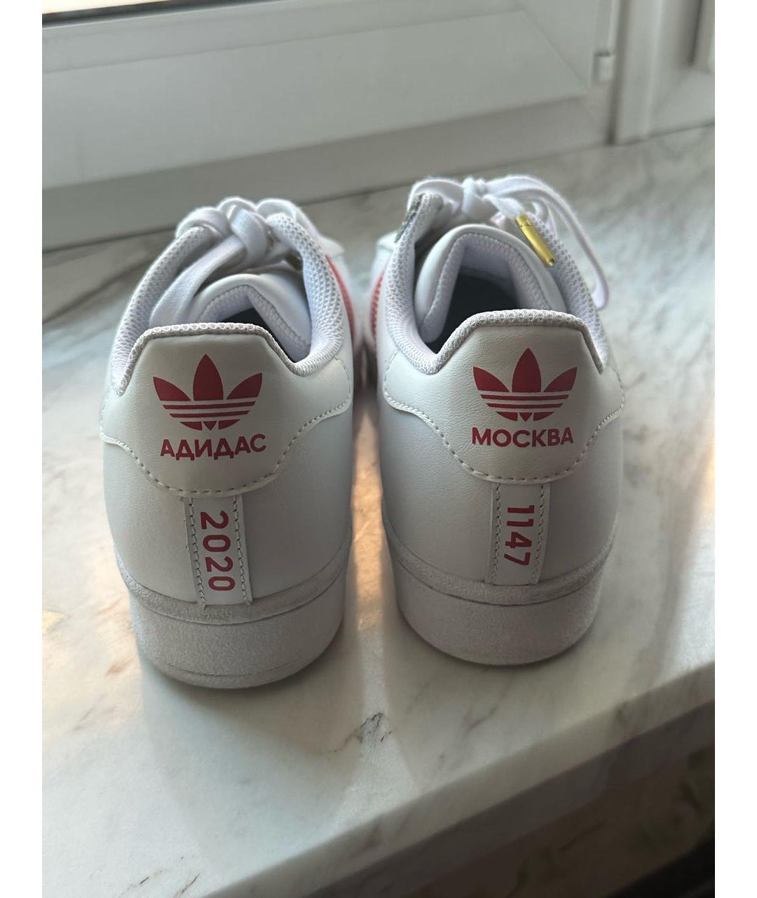 ADIDAS Белые кожаные кеды, фото 4