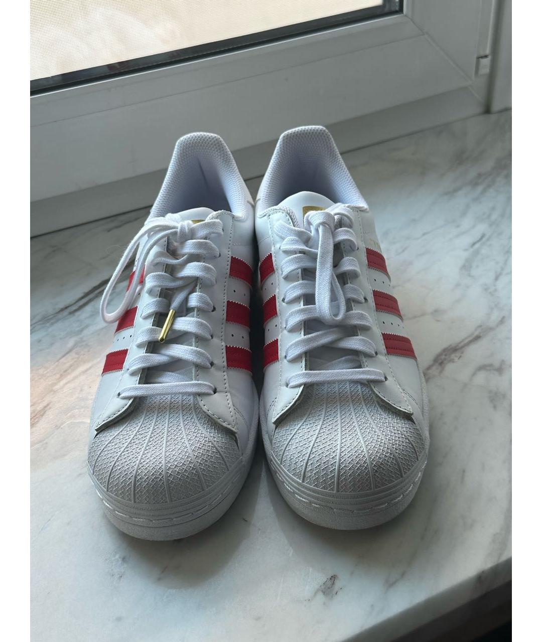 ADIDAS Белые кожаные кеды, фото 2