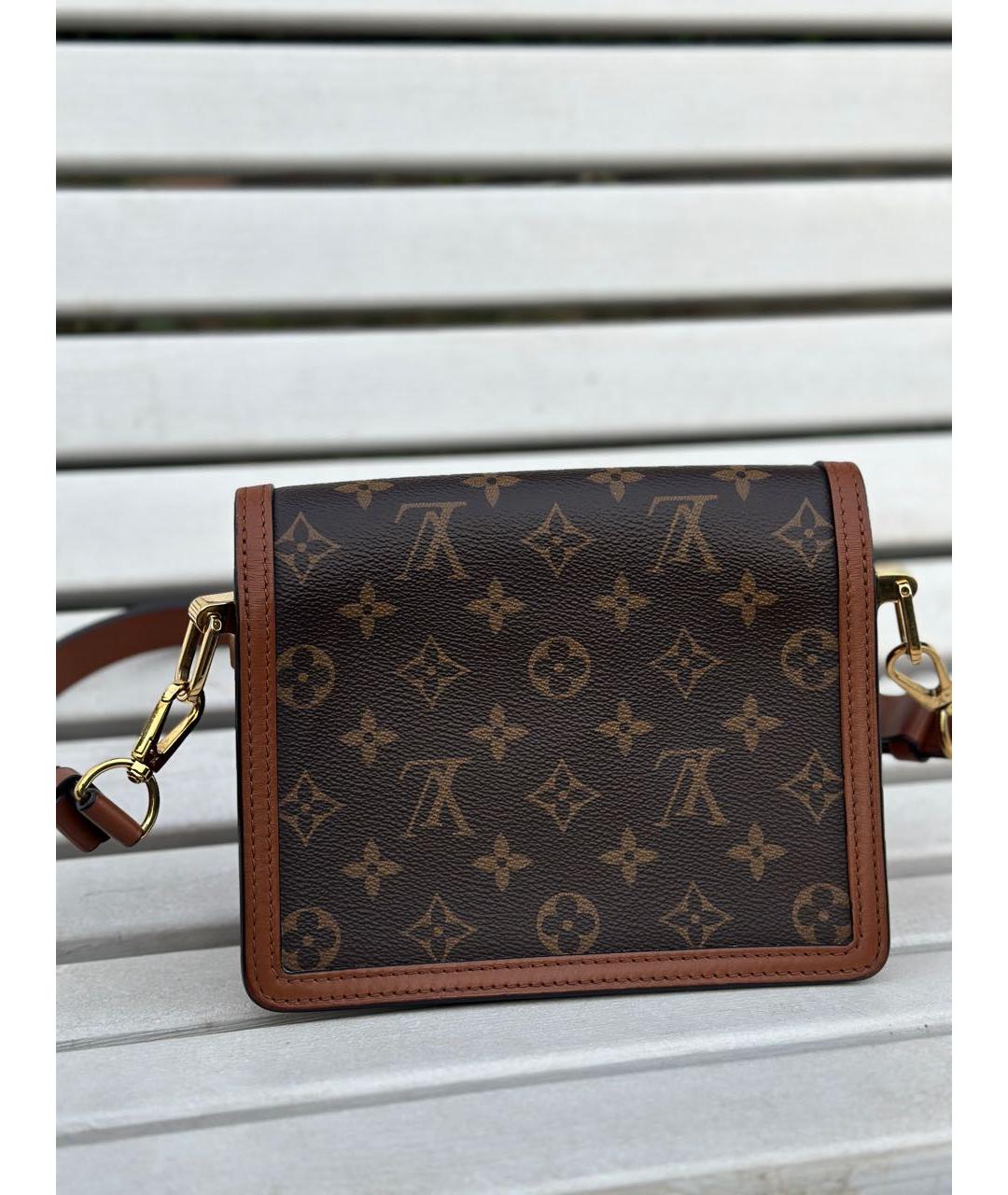 LOUIS VUITTON Коричневая кожаная сумка через плечо, фото 3