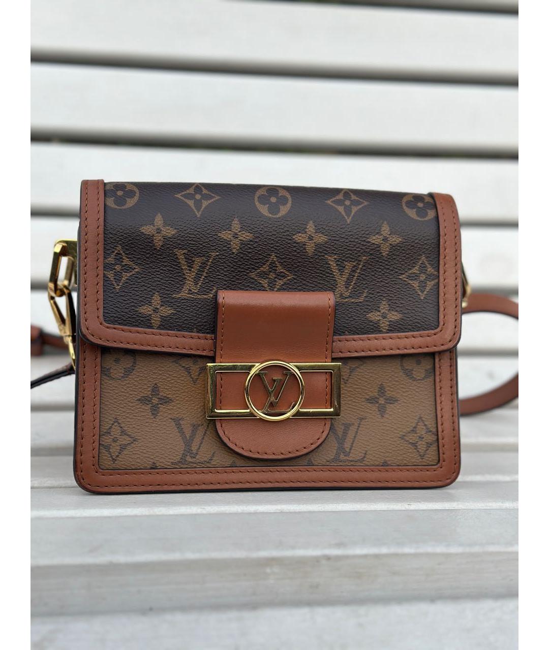 LOUIS VUITTON Коричневая кожаная сумка через плечо, фото 2