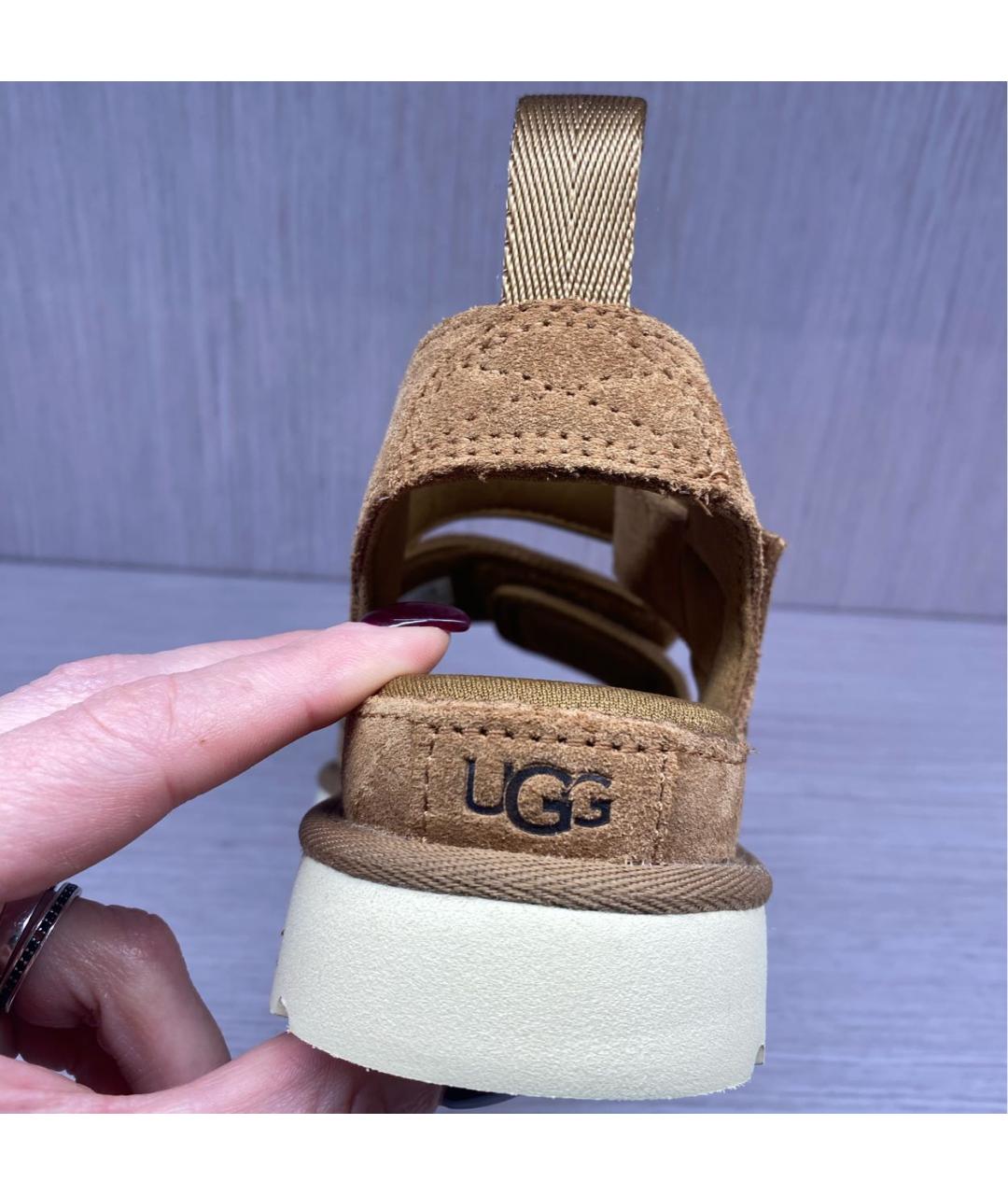 UGG AUSTRALIA Коричневые замшевые сандалии, фото 7