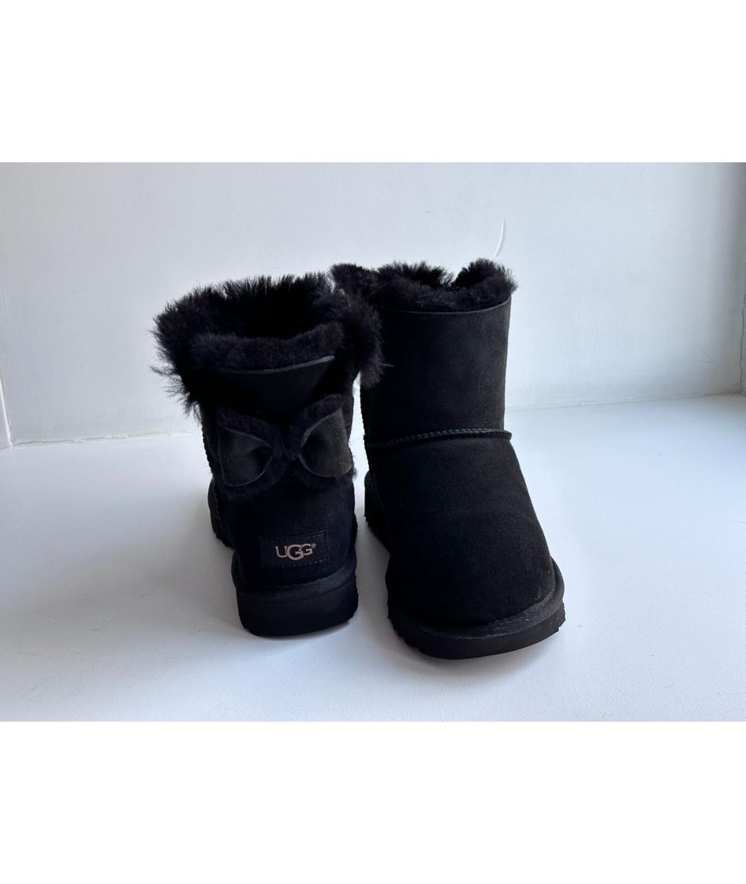 UGG AUSTRALIA Черные замшевые сапоги, фото 4