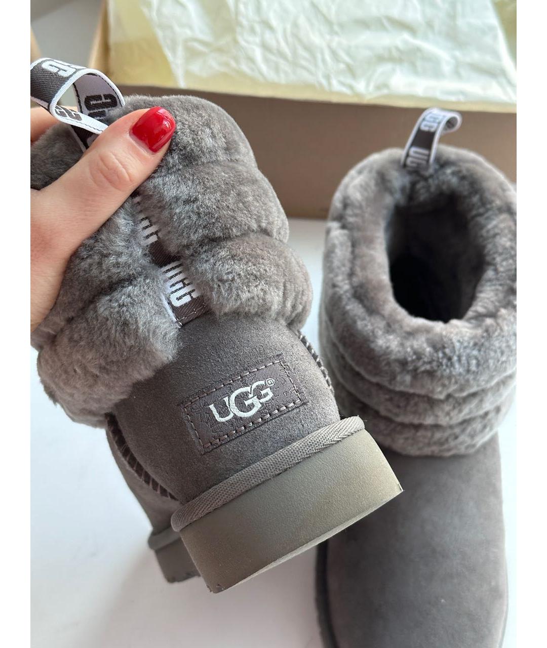 UGG AUSTRALIA Серые замшевые сапоги, фото 3