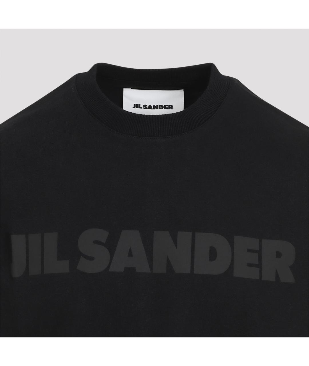 JIL SANDER Черная хлопковая футболка, фото 4