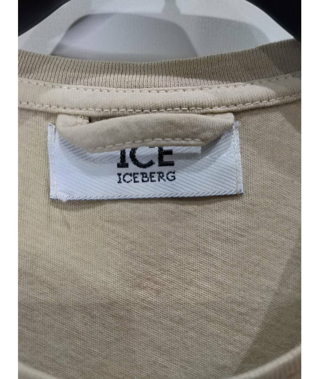 ICEBERG Бежевая хлопковая футболка, фото 3