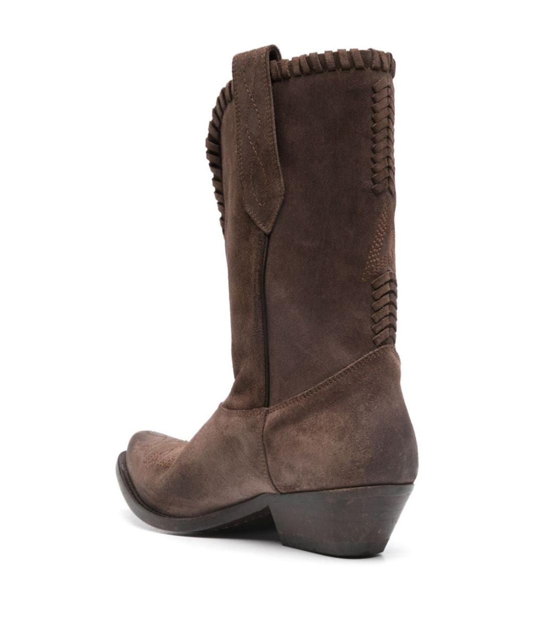 GOLDEN GOOSE DELUXE BRAND Коричневые кожаные сапоги, фото 3