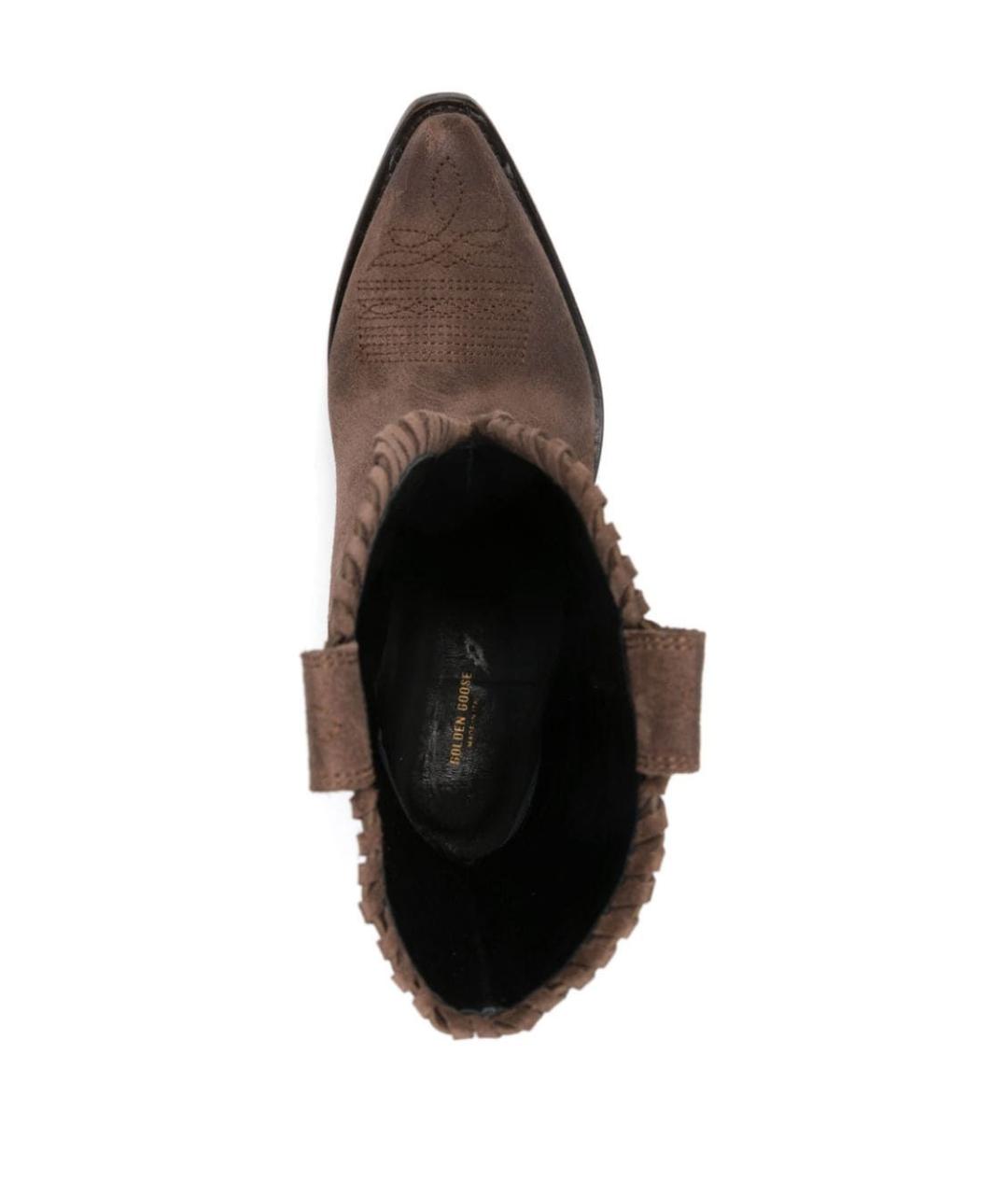 GOLDEN GOOSE DELUXE BRAND Коричневые кожаные сапоги, фото 4