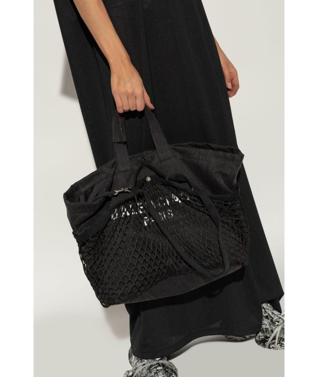 BALENCIAGA Черная хлопковая сумка тоут, фото 4