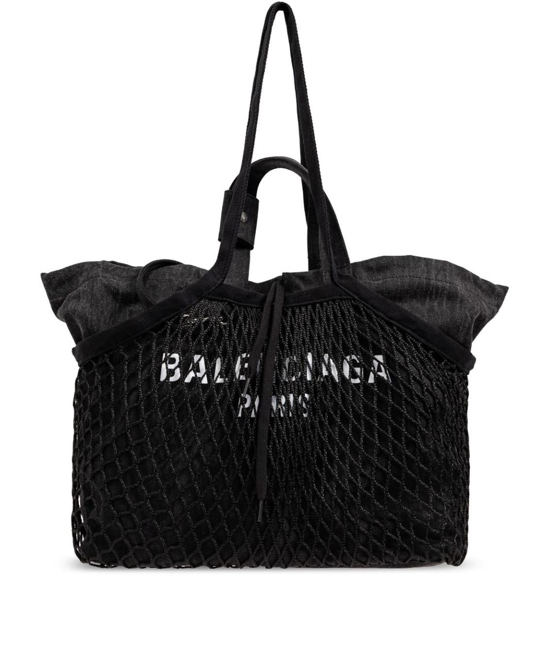 BALENCIAGA Черная хлопковая сумка тоут, фото 1