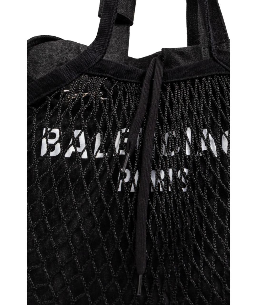 BALENCIAGA Черная хлопковая сумка тоут, фото 2