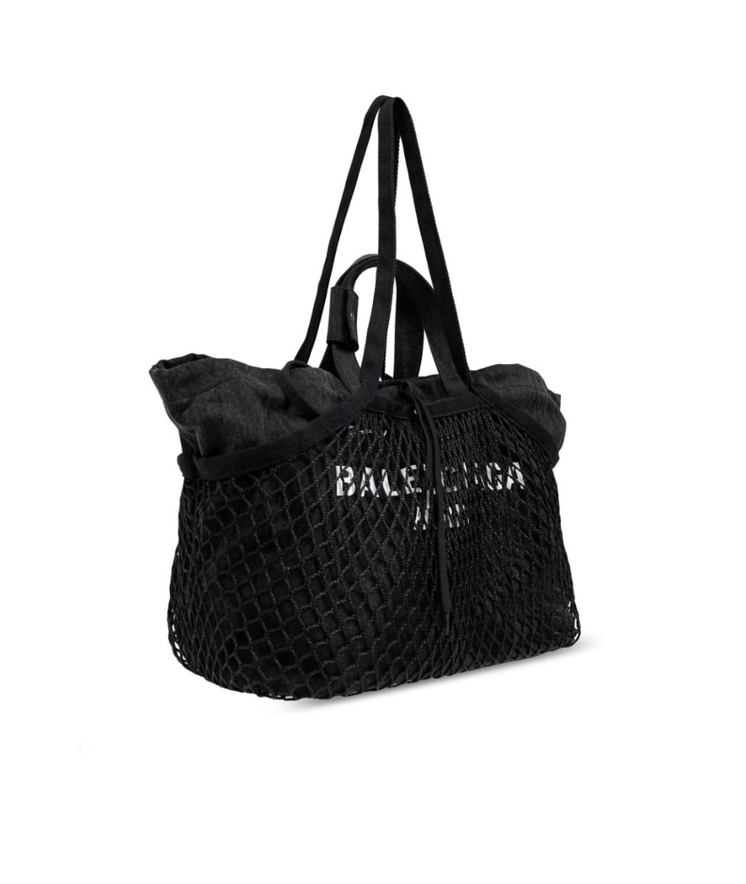 BALENCIAGA Черная хлопковая сумка тоут, фото 3