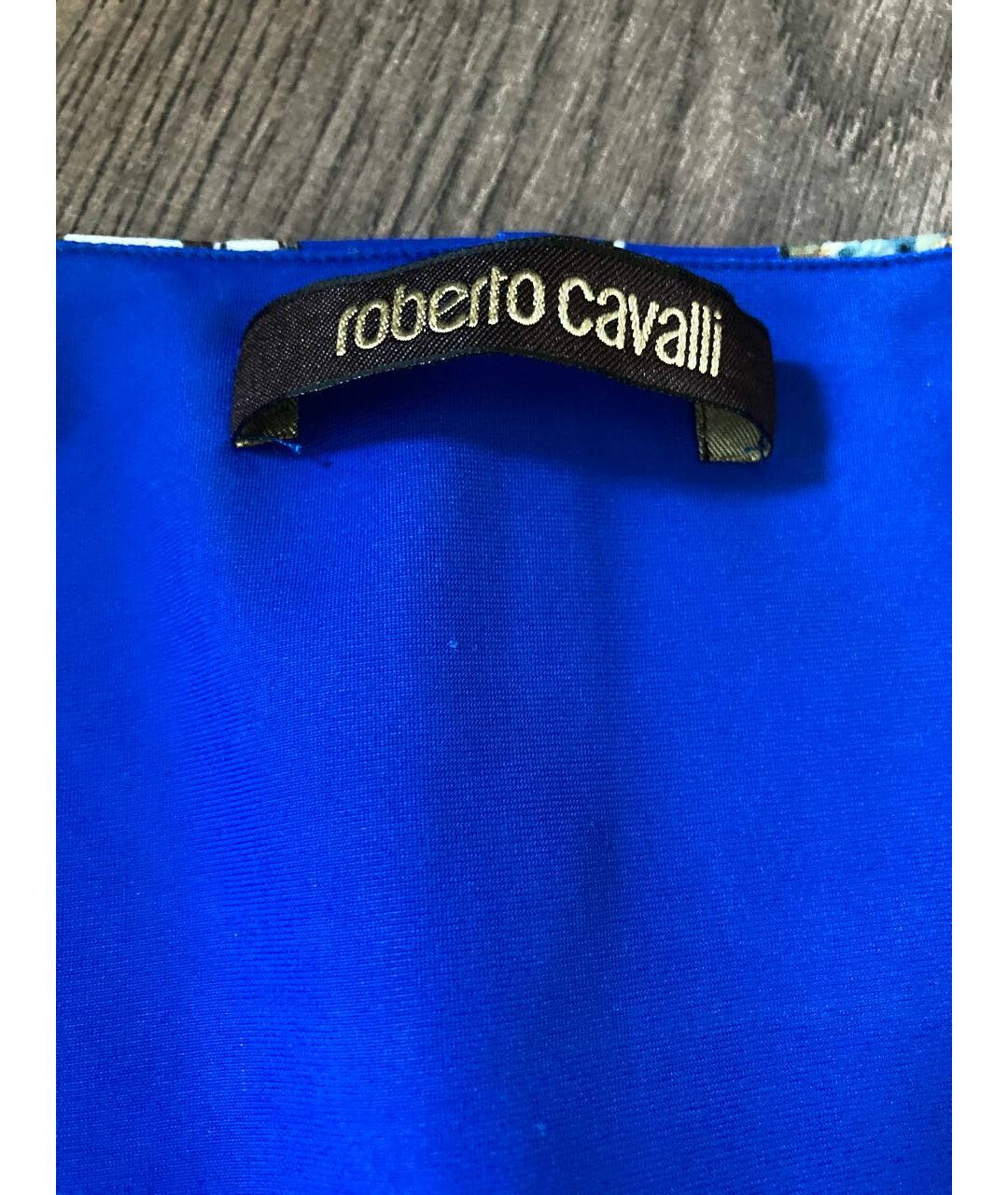 ROBERTO CAVALLI Синяя полиамидовая футболка, фото 2