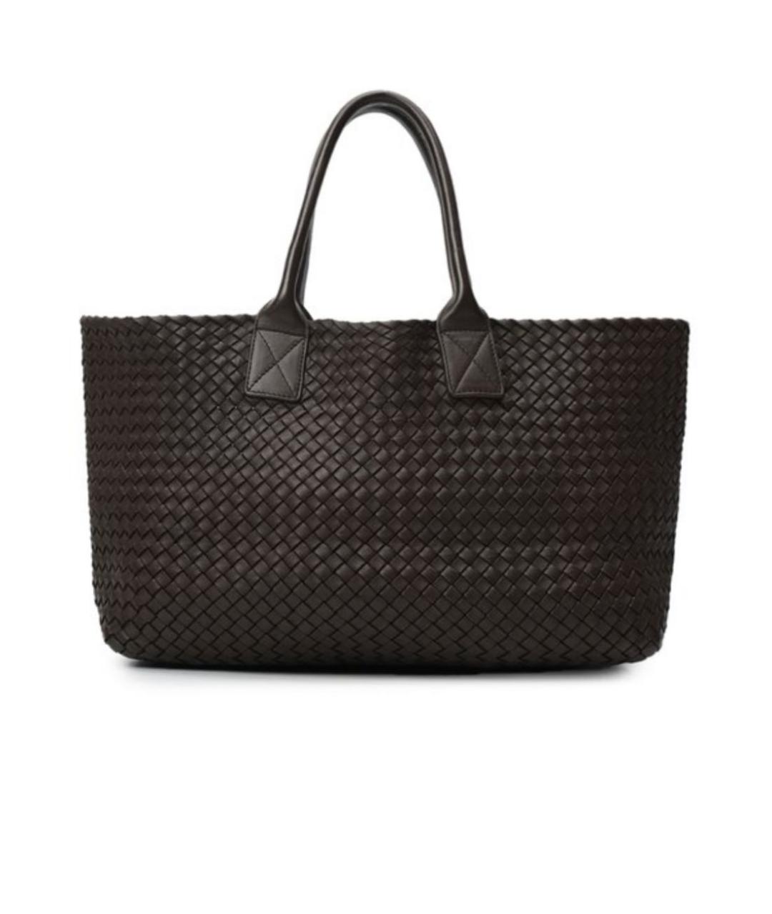 BOTTEGA VENETA Коричневая кожаная сумка тоут, фото 3