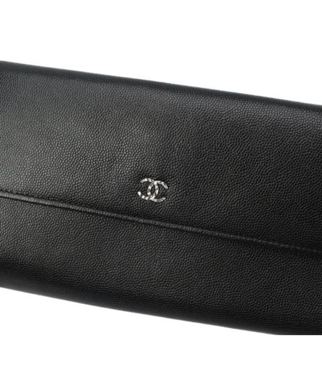 CHANEL Черный кожаный кошелек, фото 3