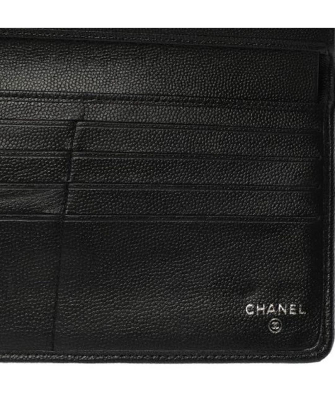 CHANEL Черный кожаный кошелек, фото 5