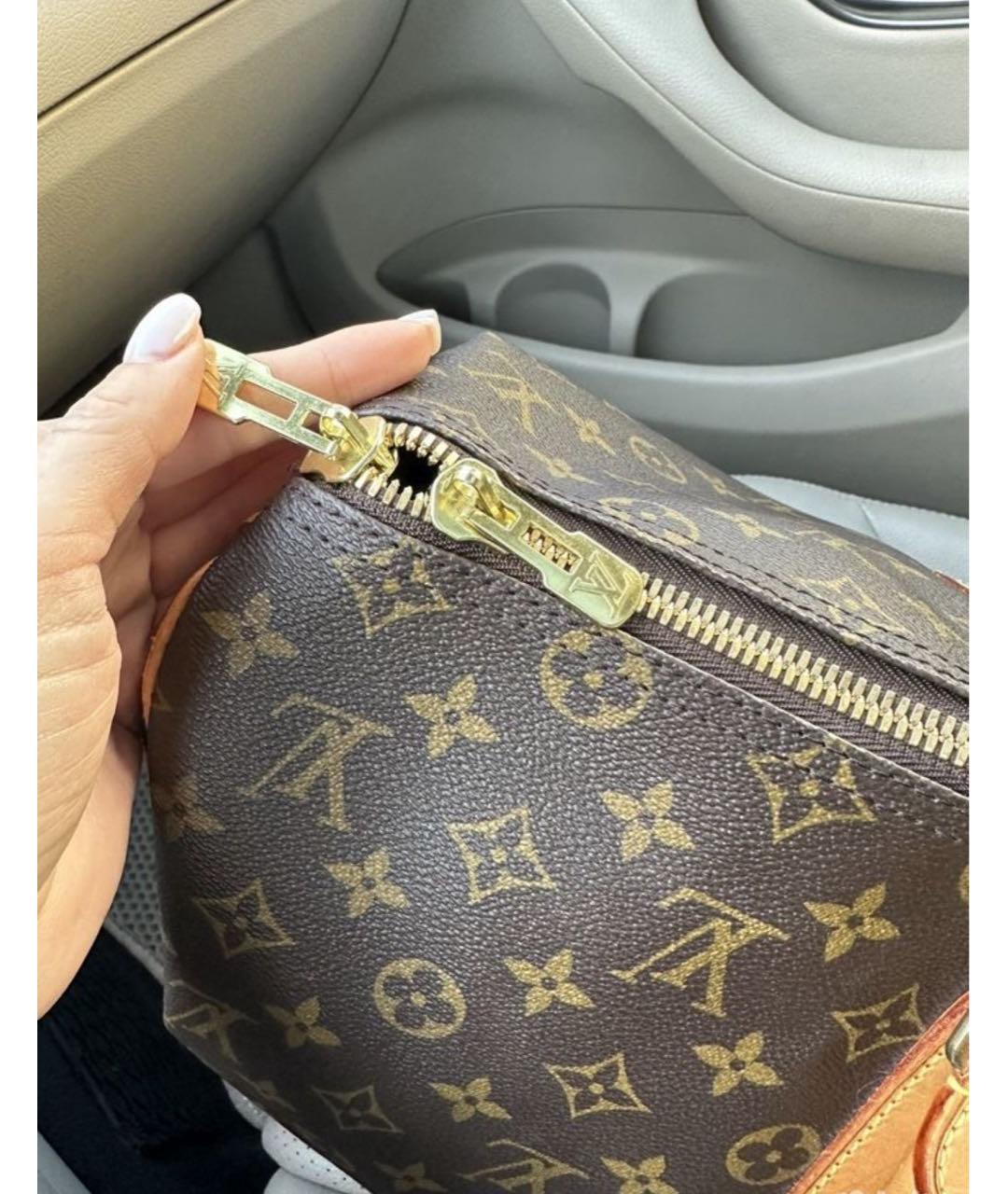 LOUIS VUITTON Коричневая кожаная дорожная/спортивная сумка, фото 5