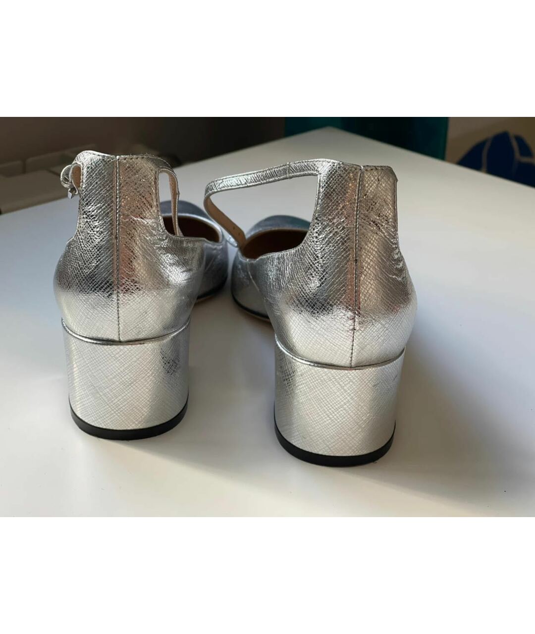 SERGIO ROSSI Серебряные кожаные туфли, фото 2