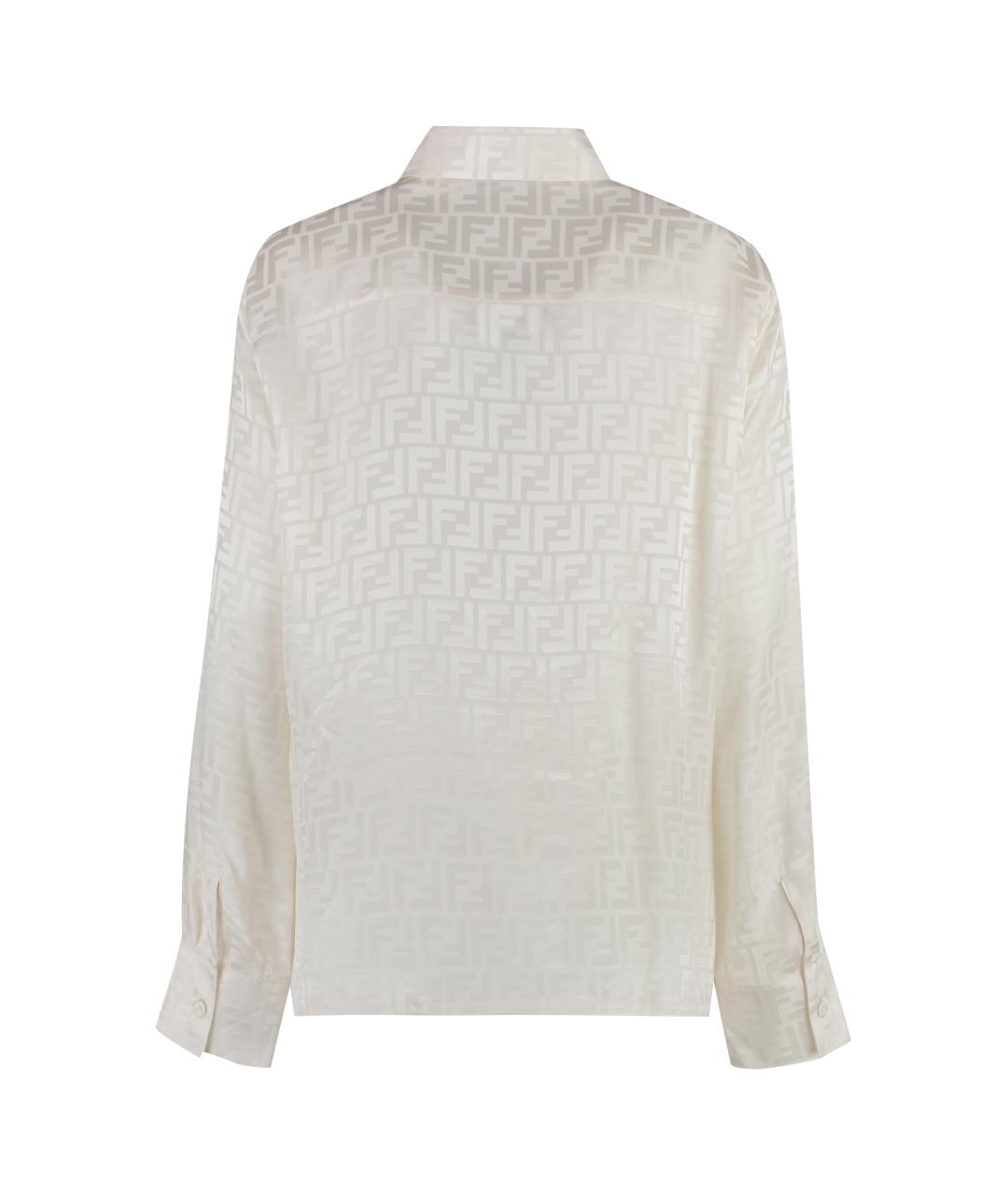 FENDI Белая шелковая блузы, фото 2