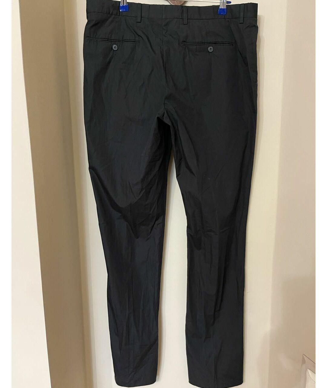 BURBERRY Черные хлопковые классические брюки, фото 2