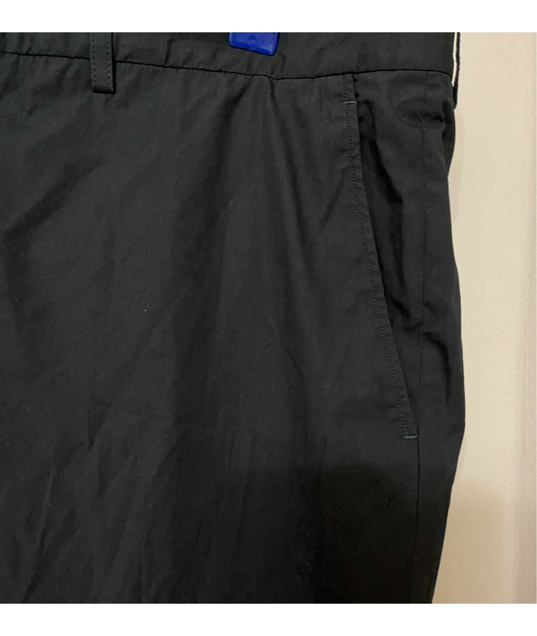 BURBERRY Черные хлопковые классические брюки, фото 7
