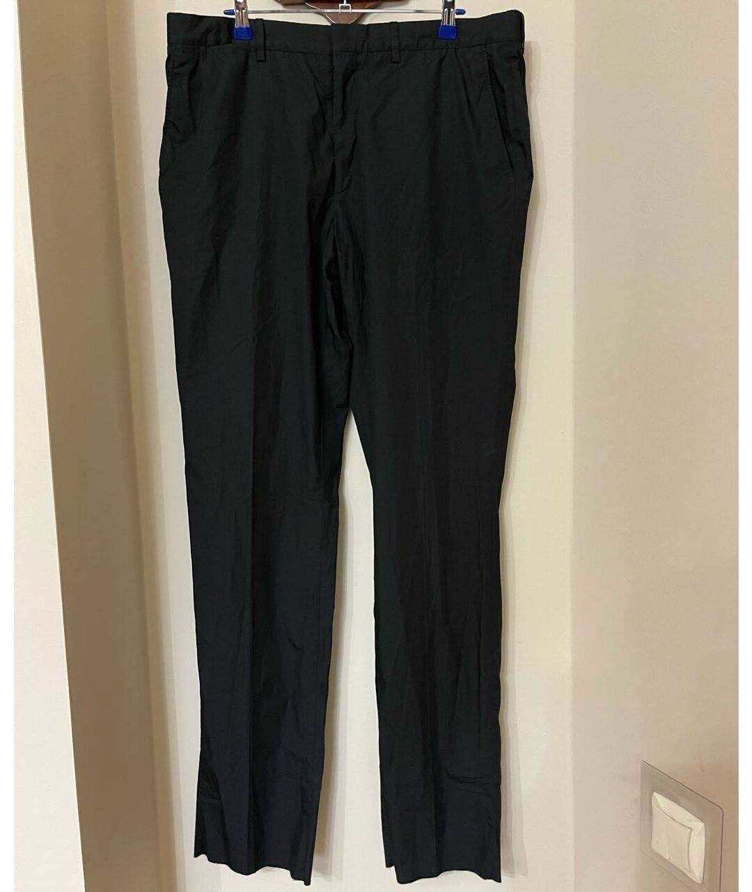 BURBERRY Черные хлопковые классические брюки, фото 8