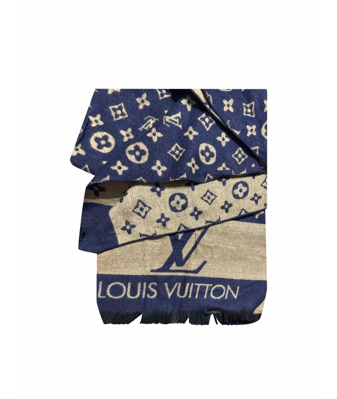 LOUIS VUITTON Темно-синий шарф, фото 1