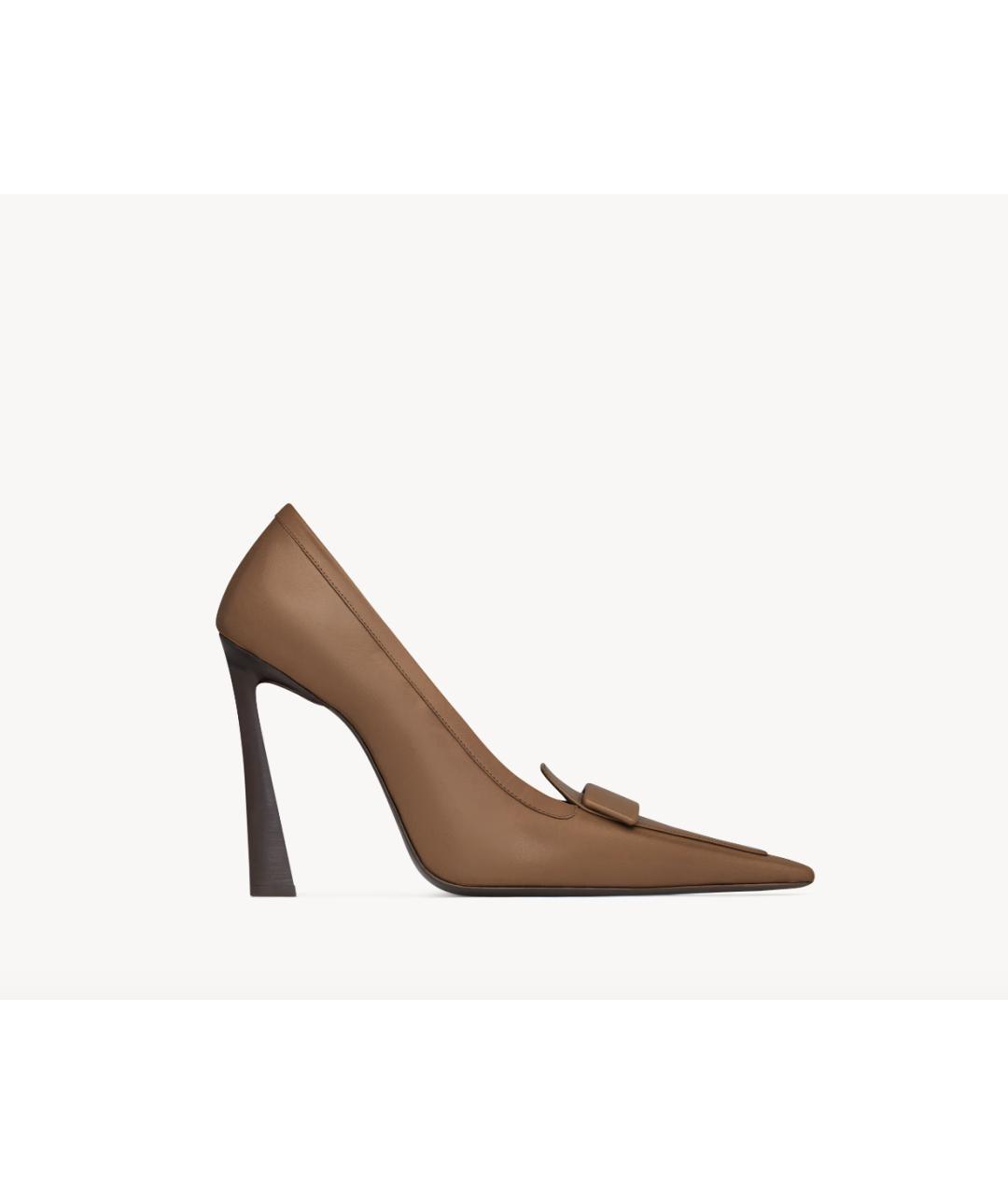 SAINT LAURENT Коричневые туфли, фото 4