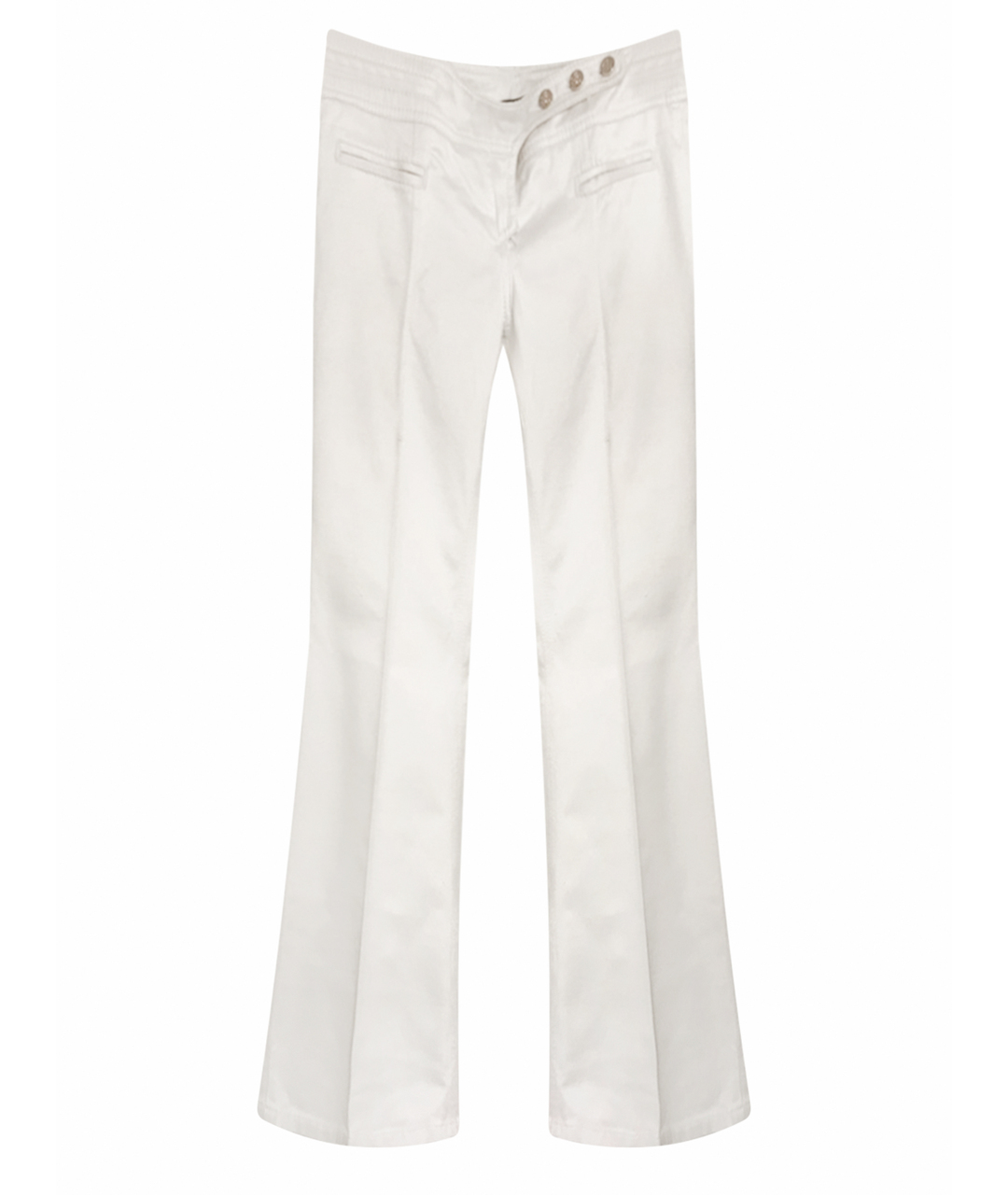 ROBERTO CAVALLI Белые хлопко-эластановые брюки широкие, фото 1