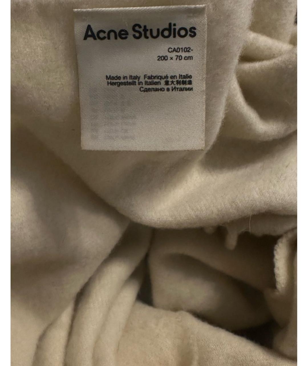 ACNE STUDIOS Бежевый шерстяной шарф, фото 4