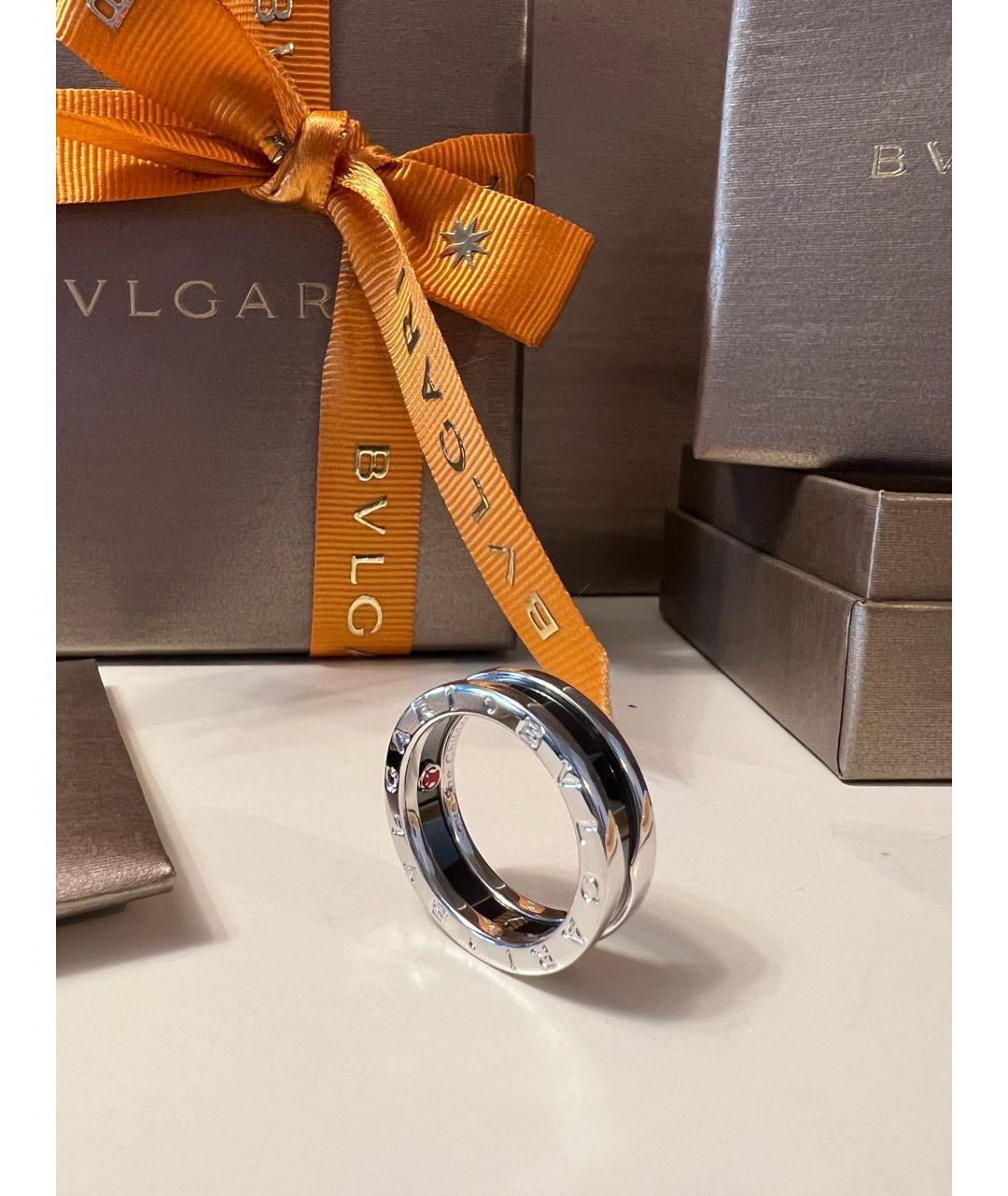 BVLGARI Черное серебряное кольцо, фото 2