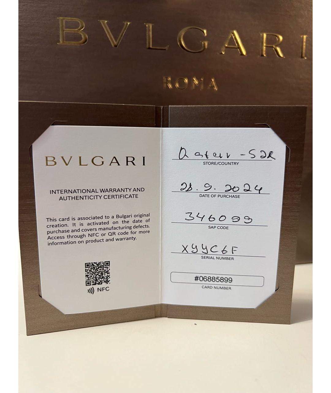 BVLGARI Черное серебряное кольцо, фото 7