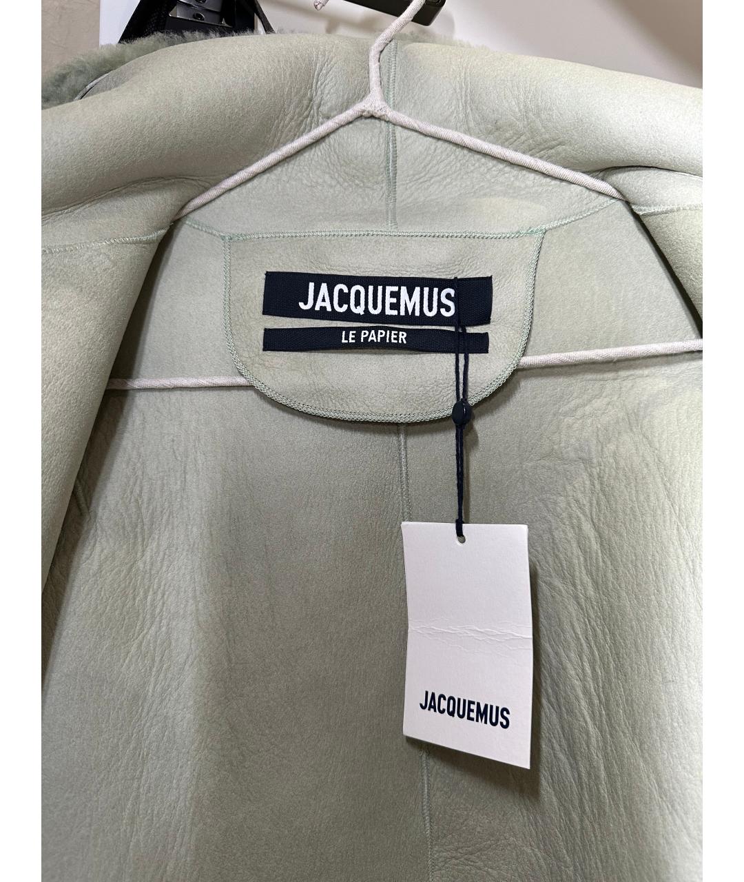 JACQUEMUS Зеленая меховая дубленка/шуба, фото 3