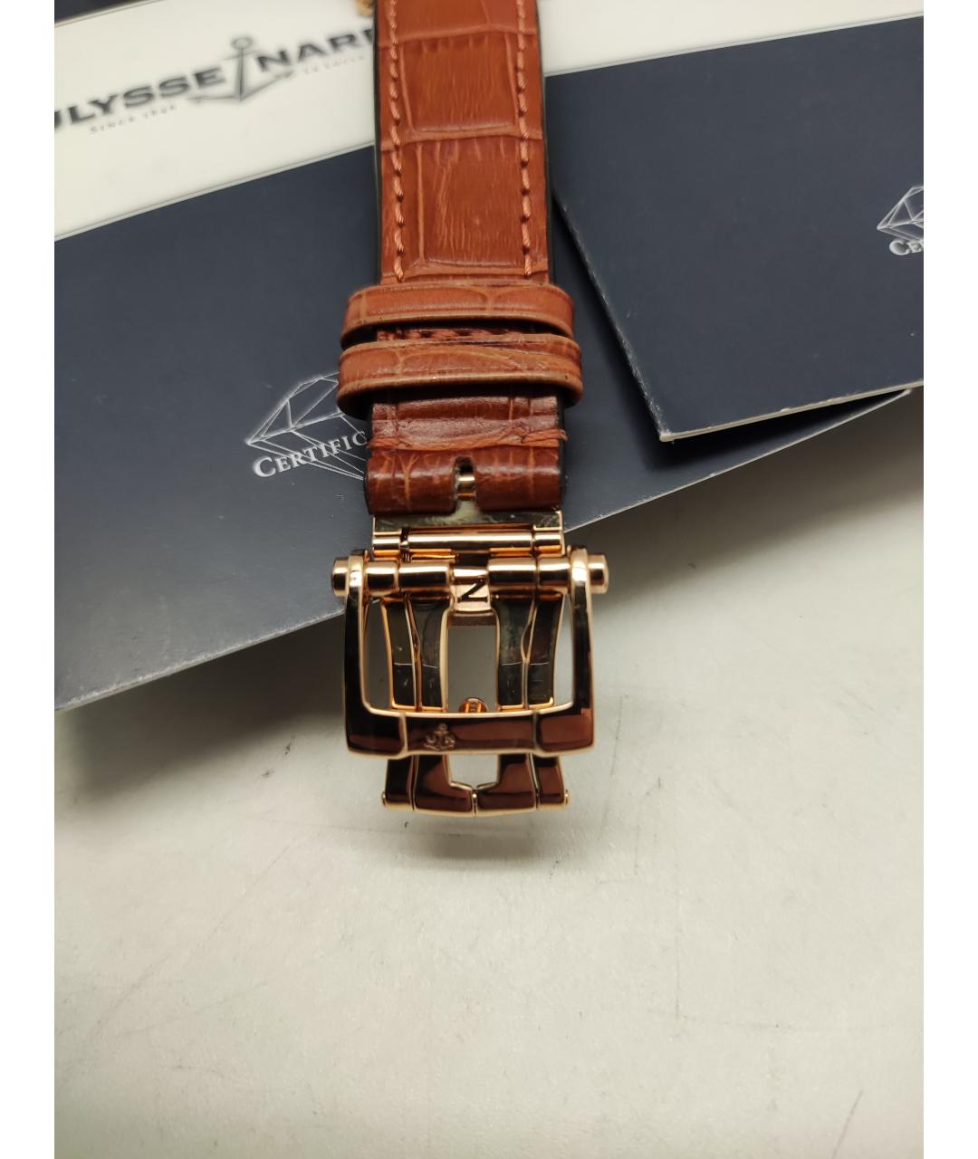 Ulysse Nardin Коричневые часы из розового золота, фото 7